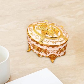 Retro Metal Trinket Box | Flower Metal Box,Portable Jewelry Display Organizer Case for Brooches, Rings, Earrings, Necklaces