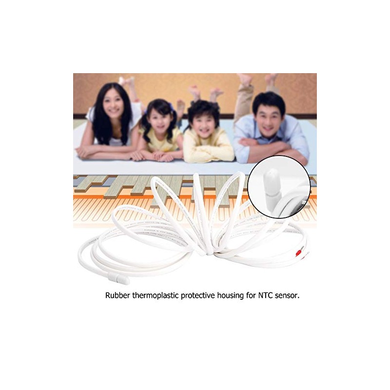 Floor Temperature Sensor Probe, Underfloor Heating Thermostat Cable, 3 Meters