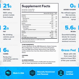 LEGION LEGION Whey+ Protein Whey Isolate from Grass Fed Cows - Whey Protein Isolate Powder Low Calorie, Non-GMO, Sugar Free, Lactose and Gluten Free, All Natural Protein Powder for Men & Women, 30 Servings