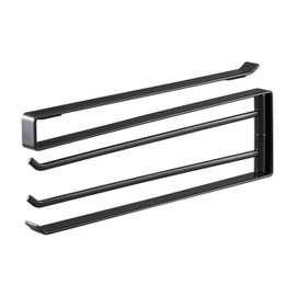 Yamazaki (山崎実業) Under Cabinet Towel Hanger Black Approx. W1.5 x D26 x H9.5 cm Tower 7114