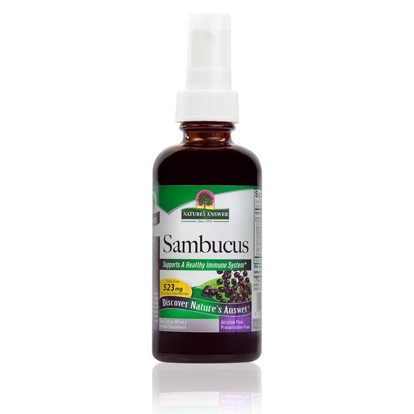 Nature's Answer Sambucus Syrup Extract Spray 2 Fluid Ounces | Immune Booster on the Go | Travel Friendly | Rich in Antioxidants | Natural Immune Support