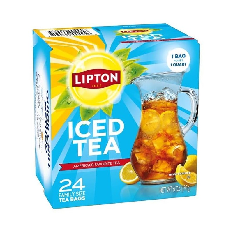 Lipton Unsweetened Iced Tea Bags, Family Size Zero Calories, 144