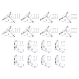 uxcell 40 Set Acrylic Corner Bracket L-Shaped and Triangle Corner Connector Joint Hanger Brace Brackets Transparent w/M3 Screw for Reinforcement Connecting Furniture
