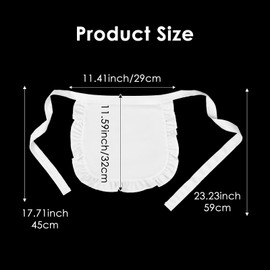 Mabor French Maid Apron Puffy Lace Waist Half Apron, White Costume Aprons for Role Play, Cosplay, Kitchen, Party Favors, Women & Girls