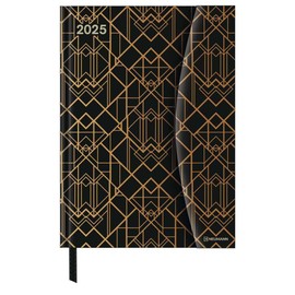 N NEUMANNVERLAGE - Art Deco 2025 Diary 16 x 22 cm Pocket Calendar with Magnetic Closure and Ribbon Bookmark, Pocket for Business Card, Annual and ... International Calendar: Magneto Diary