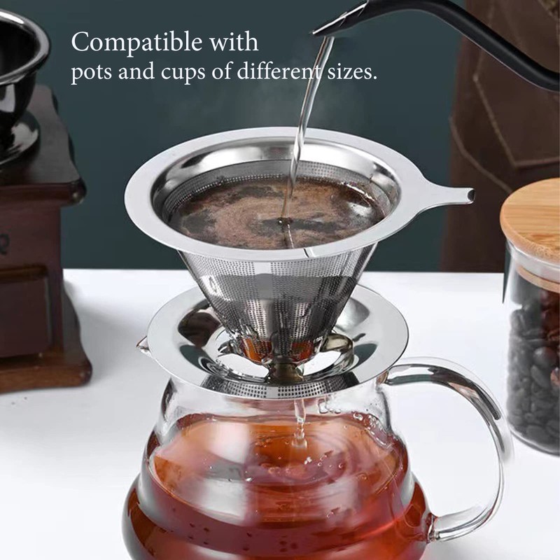 Stainless Steel Coffee Filter - Permanent Reusable Hand Filter, Permanent