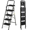 SEGAWE 4 Step Ladder with Tool Platform Anti-Slip Sturdy &