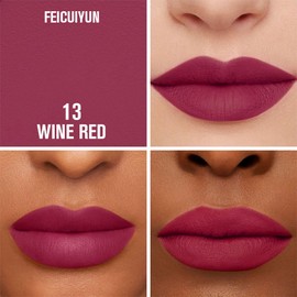 FeiCuiYun Matte Calligraphy Liquid Lip Liner Lipstick Pencil, Wine Red Long-Lasting Transfer-Proof Lip Stain Halloween Birthday Party Wear, Sheer Buildable Color, Fades to a Natural Wash of Colors