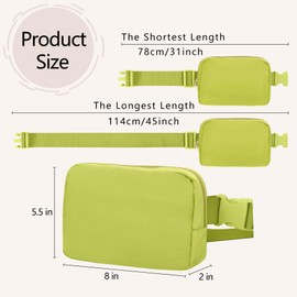 VOROLO Fanny Pack Christmas Gift For Women And Men Crossbody Bag Belt Bag Bum Bag with Adjustable Strap for SportsGrass Green
