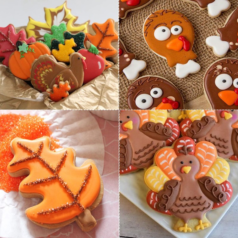 2 Pcs Thanksgiving Turkey Leg Cookie Cutters Set, Chicken Leg