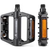 KONG Bicycle Pedals Flat Pedals with Reflector 9/16" Aluminum Black