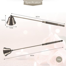 Navpeak Candle Extinguisher with Long Handle, Metal Wick Snuffer Candle Snuffer Accessory with Long Handle for Scented Candle, Aromatherapy Candles for Putting Out Candles Flame (Bronze)