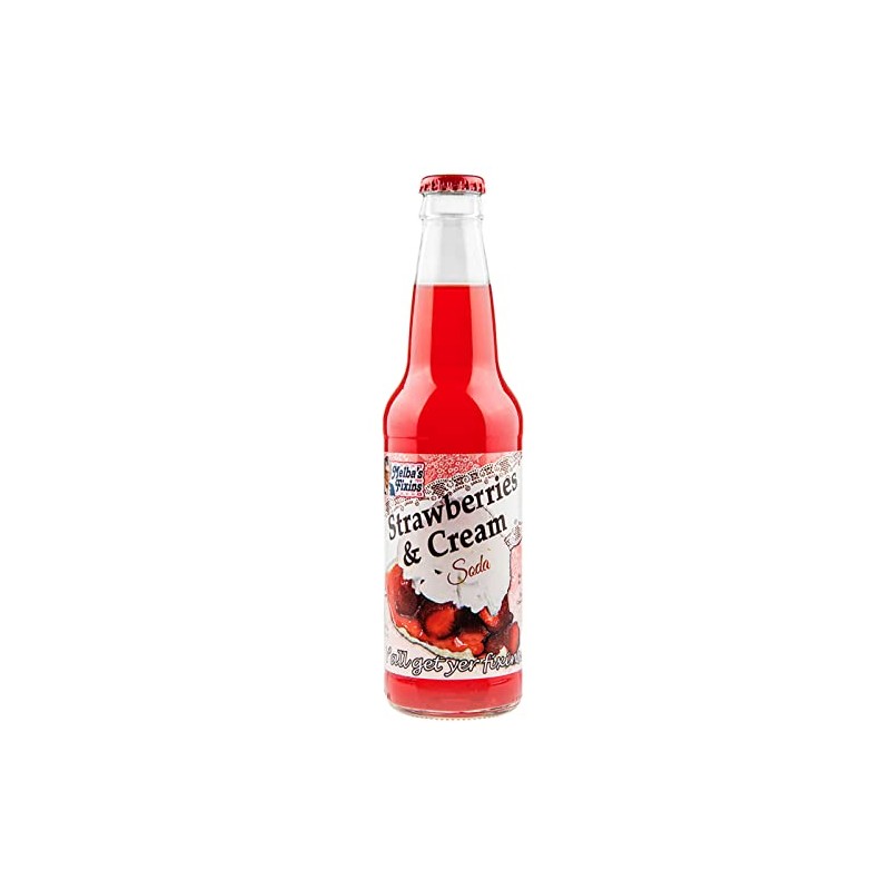 Melbas Fixins Soda - Strawberries & Cream 12 Fl Oz