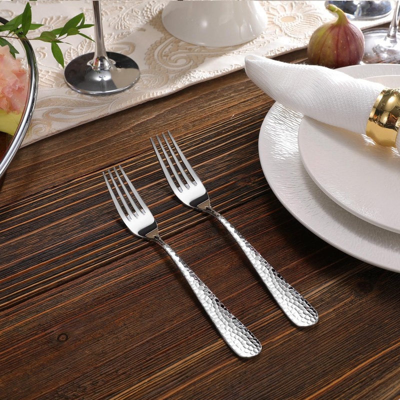 KEAWELL Premium 20/45/65 Piece Louise Hammered Silverware Set with Round