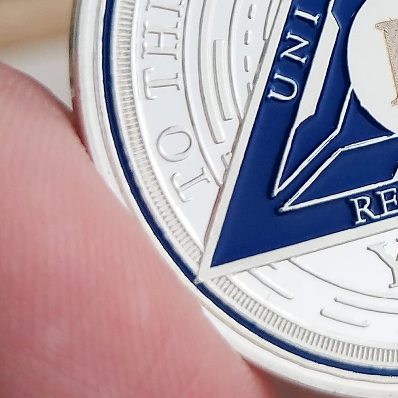1 Year Original Triangle Sobriety Coin Set | Silver Roman