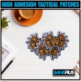 LEMILLE Sun And Moon Patch, Size 3" Sew On Patches, Appliques Sun and Moon Evil Eyes Embroidery Fabric Patches for Clothes Jean Backpacks Hats, Applique Patches, Embroidery Iron On Patches for Clothes