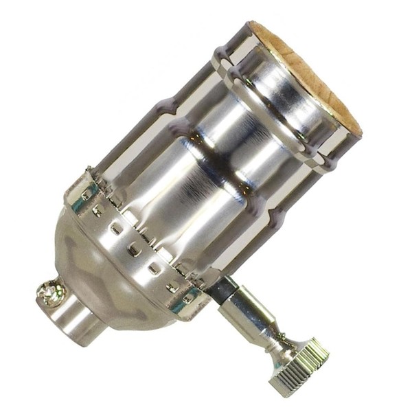 Satco 80-1696 200W Full Range Turn Knob Dimmer Socket Polished