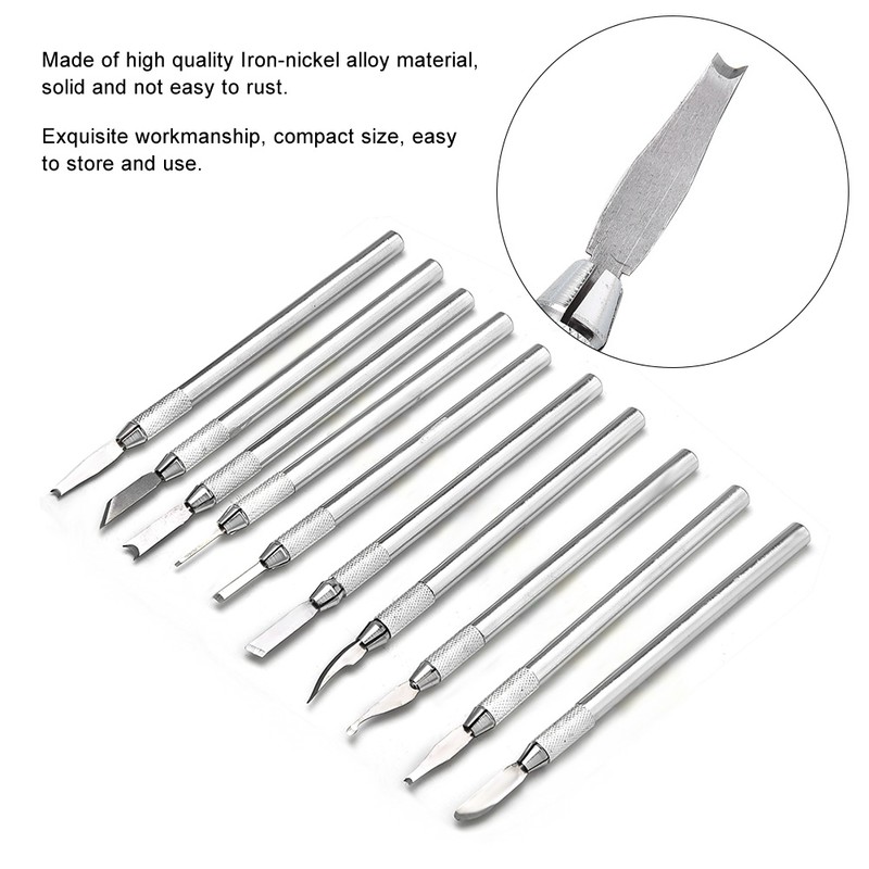 10Pcs Iron-nickel Alloy DIY Carving Pen Engraving Knife Jewelry Making