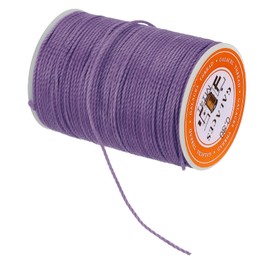 MECCANIXITY Waxed Cord 0.8mm 60 Yards Wax Bead Thread String Waxed Thread Beading Leather Thread for Jewelry Making Leather Light Purple
