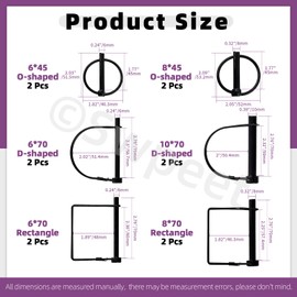 Swpeet 12Pcs 6 Sizes 1/4" 5/16" 3/8" Black Zinc Plated Heavy Duty Shaft Locking Pin Assortment Kit, Round/Square/Arch Safety Coupler Pin, Wire Lock Pin, Hitch Pto Pin for Trailers, Towing, Lawn
