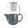 Auxmeware - Ceramic Teapot With Stainless Steel Infuser, Heat Resistant,