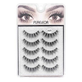 3D Faux Eyelashes Natural Long Looking 5 Pairs Reusable False Lashes Soft Fluffy Full Eyes Lash