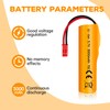 Fytoo 5PCS 3.7V 3000mAh Li-ion Battery with JST Plug with