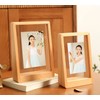 IXITON Rustic Picture frame,Solid Wood Base photo frame,Clear Acrylic Panel