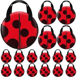 Locmeo 28 Pcs Ladybug Gift Bags Ladybug Birthday Party Favors Decoration Red Black Spot Piñata Goodie Candy Gifts Bags Bulk for Birthday Party Supplies