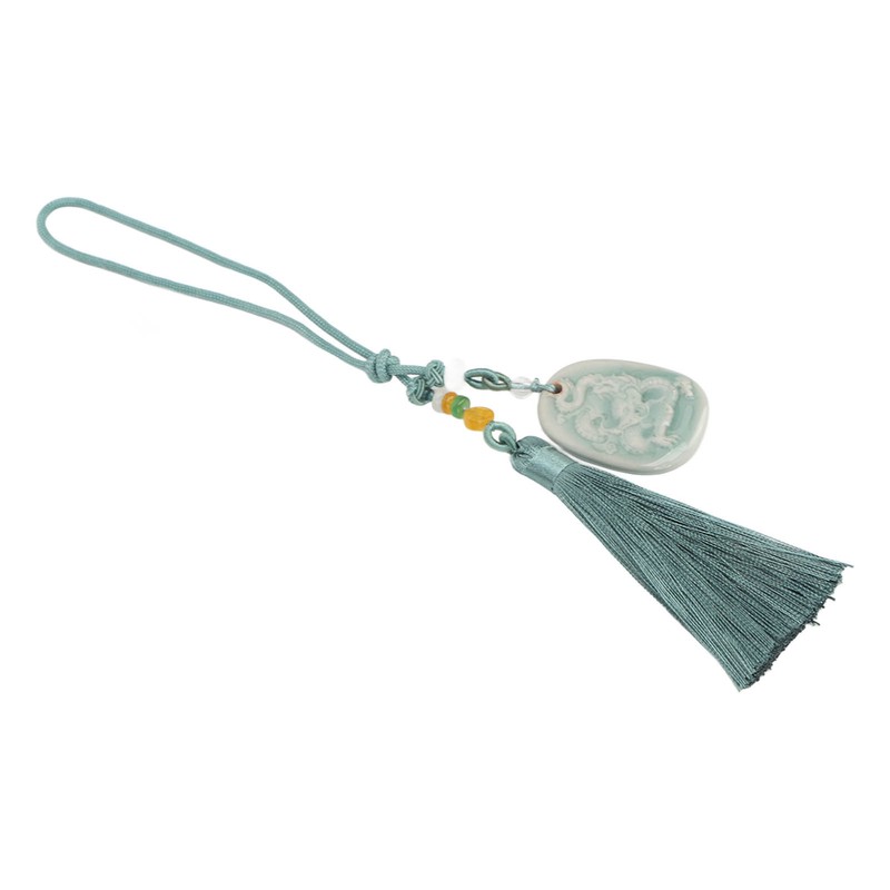Tassel Pendant Chinese Zodiac Pattern DIY Porcelain Beads Light Weight
