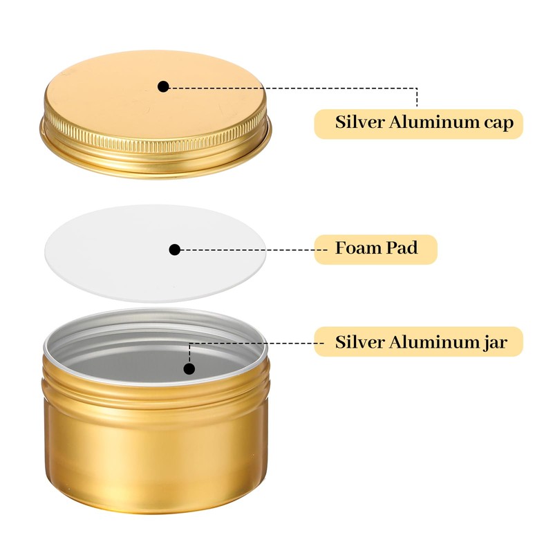 Patelai 24 Pcs 4 oz Round Aluminum Tin Jar Containers
