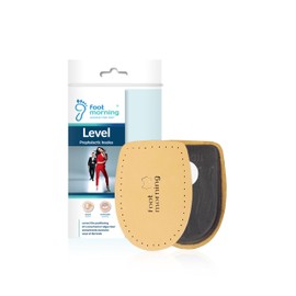 Foot Morning Level Heel Cushions for Shoes & Boots (1 Pair) – Beige Leather & Foam Cushion for Realignment – Self-Adhesive Leg Adjust Aid for Men & Women (Women 7-9)