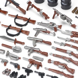 Feleph WW2 Weapons Accessory Pack Military Toy Construction Kit for Soldier Figures, Model Army, Tactical Outfits, Equipment Parts Kit