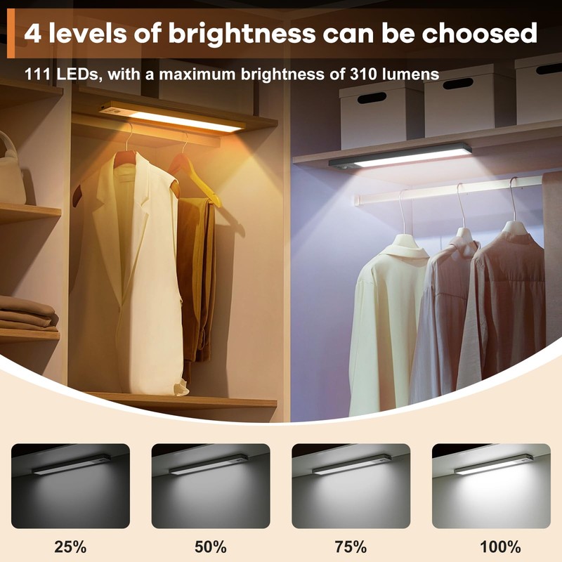 111 Dimmable Led Under Cabinet Lighting Wireless, 2800mAh Battery Operated,