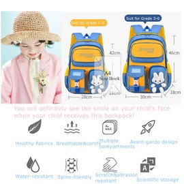 VIDOSCLA Kawaii Bunny Sequin Kids Girls Backpack Elementary Students BookBag School Bag