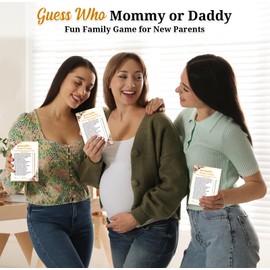 BIZIBAFF 42 Pack Baby Shower Games - Guess Who Mommy or Daddy Game Cards Fun Gender Neutral Baby Shower Party Games for Boy or Girl