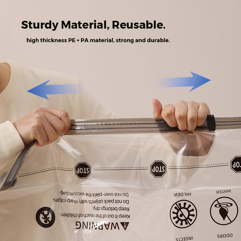 Vacuum Storage Bags, 4pcs Durable Space-Saving Bags for Clothes and