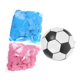 Mobestech 1 Set Shower Gender Reveal Soccer Ball Decor with Colored Confetti for Gender Reveal Party Simple Operation Bright Color Design Unique Announcement Game