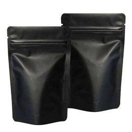 100 Pack Smell Proof Mylar Bags - 4 x 6 Inches Resealable Stand Up Ziplock Bags Food Storage Foil Pouch Matte Black