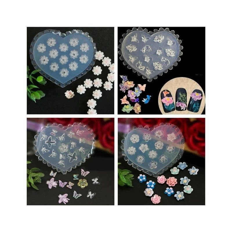 White DIY 3D Silicone Nail Art Decortive Design Mold Nail