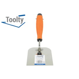 Toolty Stainless Steel Stucco Trowel, Wall Putty Trowel, Plastering Trowel, Finishing Trowel - 100mm - for Brickwork and Plastering - Rubber Handle, DIY - TLTY-1704P