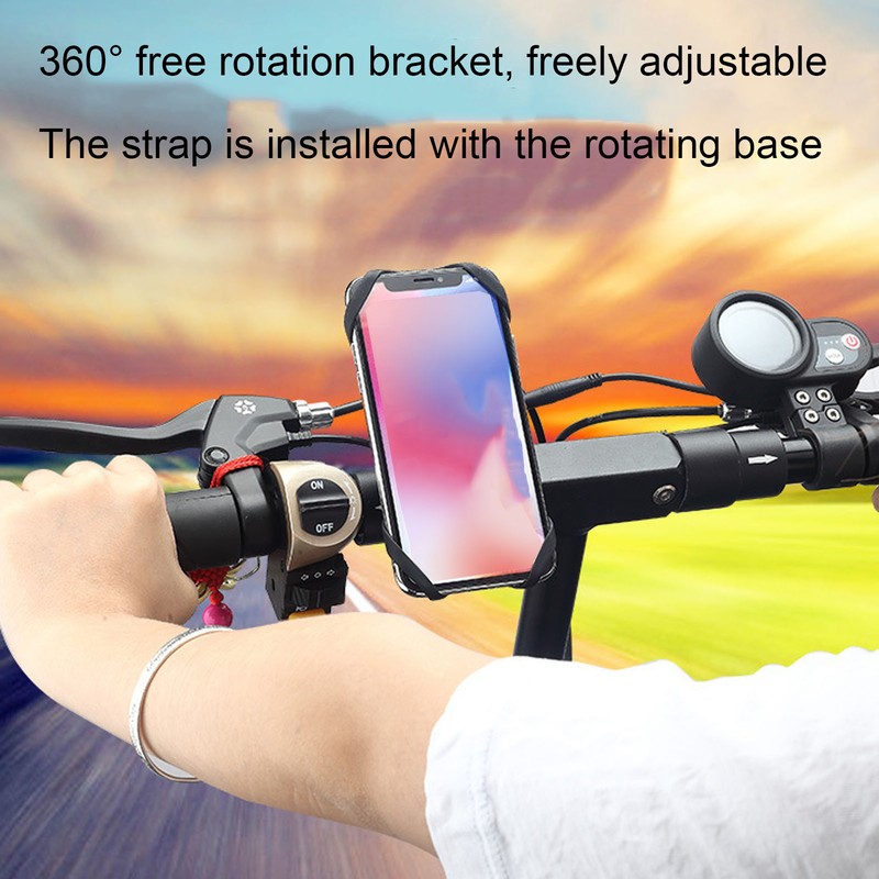 Motorcycle Phone Mount 360 Degree Rotation High Elastic Silicone Anti