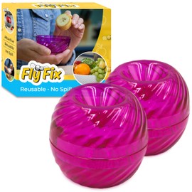 FlyFix Fruit Fly Trap for Indoors - Gnat and Effective Fruit Fly Trap - Easy to Use - Best for Kitchen, Dining Areas - use Food as Lure Attractants (Pink)