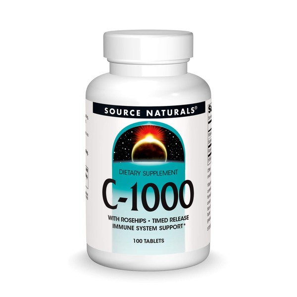 Source Naturals C-1000, With Rose Hips 1000 mg For Immune System Support - 100 Time Release Tablets