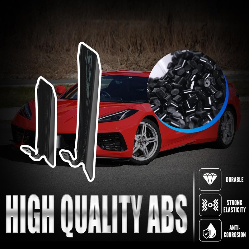 BILLFARO Front Bumper Side Canards,ABS Plastic Front Splitter Fin Body
