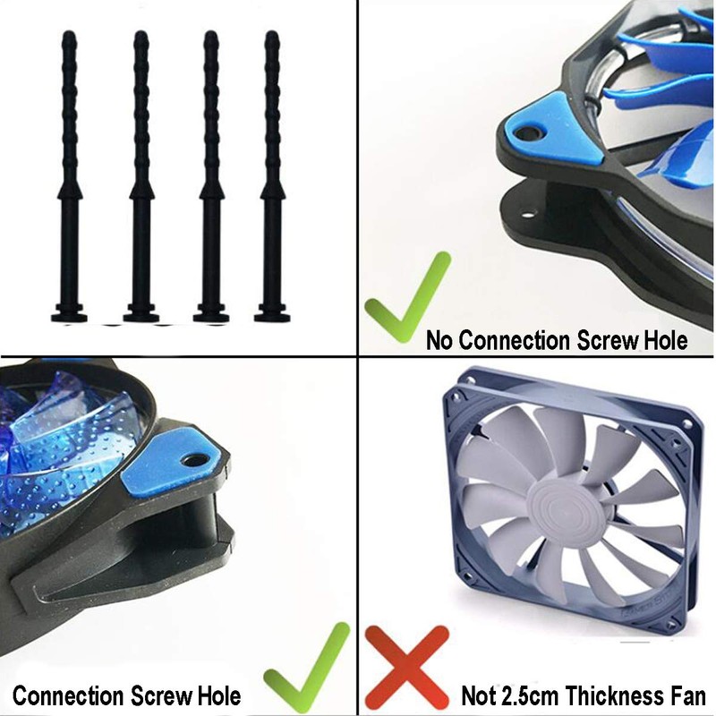 20PCS PC Case Fans Computer Cooling Fan Mount Screws, CPU