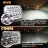 Unbranded Pair 5x7" 7x6" LED Headlights For Jeep 84-2001 Cherokee