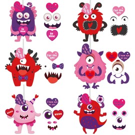 Haooryx 30Pcs Monster Craft Ornaments Kit for Kids DIY Monster Paper Craft Ornaments Make Your Own Monster Cards Kids Birthday Hanging Decorations Home Decor Classroom Handcraft Supplies