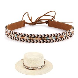 QIUMING Cowboy Hat Bands Hat Bands for Cowboy Western Hat Band for Men Hat Band Cowboy Hat Band Adjustable Hat Band for Cowboy Hat Suitable for Hats, brown