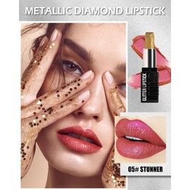 Glitter Lippenstift Rot,Spark Lipstick,Lippenstift Rose,Diamond Lipgloss Wasserfest Langlebig,Not-Stick Cup Getönter Lippenbalsam,Schminke 24 Stunden Halt,Muttertag Kosmetik Geschenk für Frauen -C25